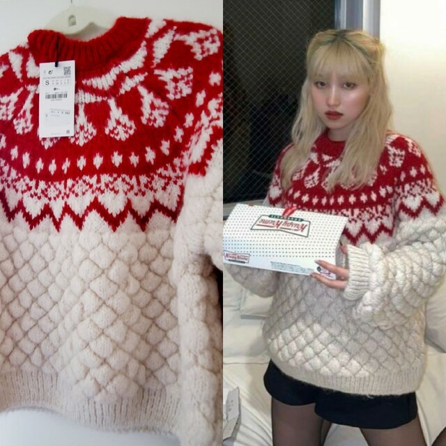 ZARA - ニット 肉厚 セーター ジャカード オーバーサイズの通販 ZARA - ニット 肉厚 セーター ジャカード オーバーサイズの通販