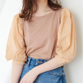 ナチュラルクチュール(natural couture)のシアースリーブボートネックトップス  naturalcouture 春トップス(シャツ/ブラウス(長袖/七分))