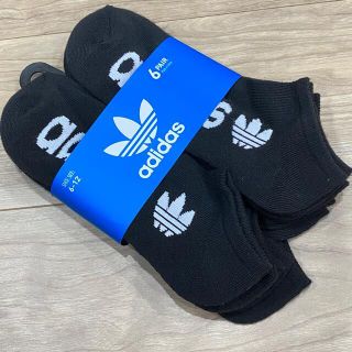 アディダス(adidas)の新品  adidas  靴下 24-30cm 6足組 スニーカーソックス 黒(ソックス)