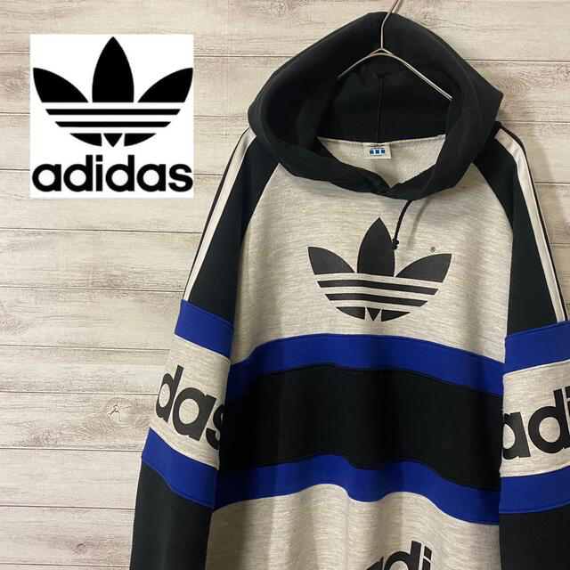 adidas - 80s adidas アディダス 両面デカロゴスウェットパーカー