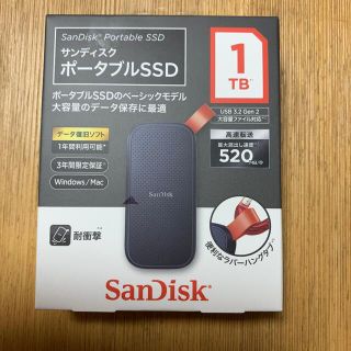 サンディスク(SanDisk)のSanDisk ポータブルSSD 1TB SDSSDE30-1T00-J25(1(PC周辺機器)
