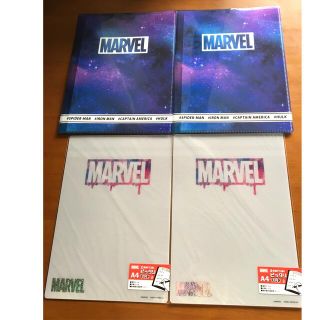 マーベル(MARVEL)の新品 MARVEL 10ポケットクリアファイル2点 A4下敷き2点定価2332円(クリアファイル)