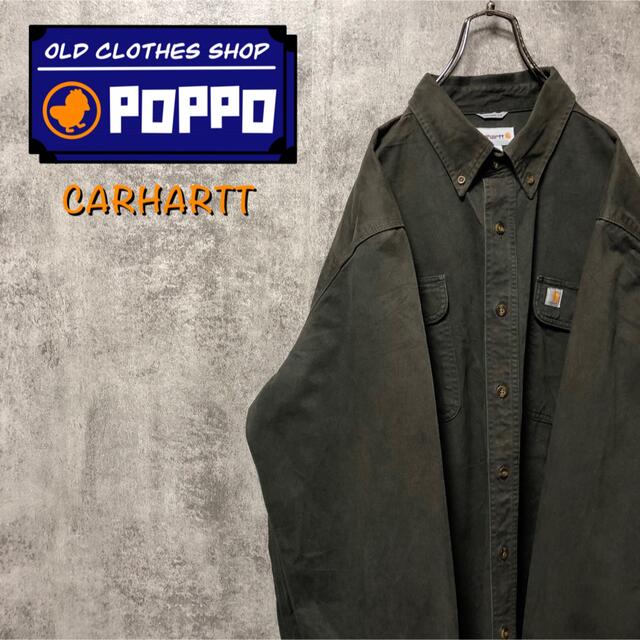 carhartt(カーハート)の【あき様専用】カーハートロゴタグ入フラップ付Wポケットスーパービッグワークシャツ メンズのトップス(シャツ)の商品写真