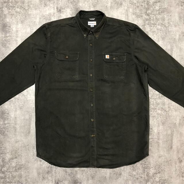 carhartt(カーハート)の【あき様専用】カーハートロゴタグ入フラップ付Wポケットスーパービッグワークシャツ メンズのトップス(シャツ)の商品写真