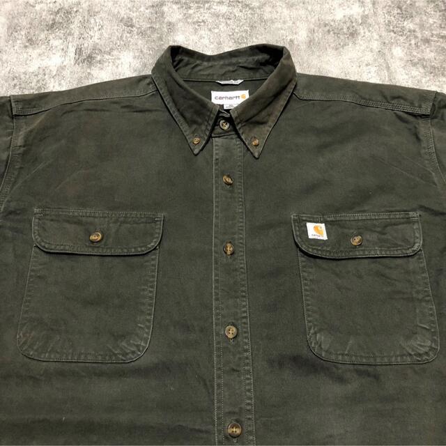 carhartt(カーハート)の【あき様専用】カーハートロゴタグ入フラップ付Wポケットスーパービッグワークシャツ メンズのトップス(シャツ)の商品写真