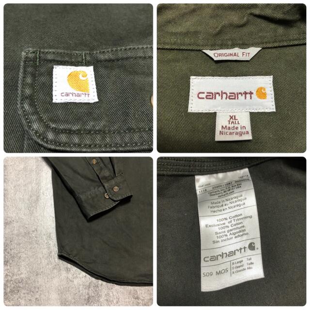 carhartt(カーハート)の【あき様専用】カーハートロゴタグ入フラップ付Wポケットスーパービッグワークシャツ メンズのトップス(シャツ)の商品写真