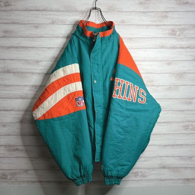 入手不可能!!】NFL ✈︎刺繍ロゴ 中綿ブルゾン マイアミドルフィンズ
