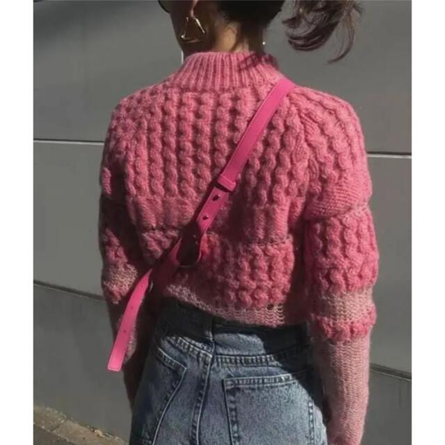 Ameri VINTAGE(アメリヴィンテージ)の新品タグ付きAmeri BUMPY SHEER DOCKING KNIT レディースのトップス(ニット/セーター)の商品写真