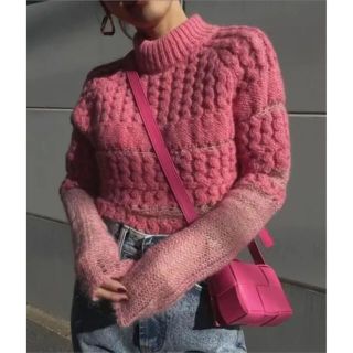 アメリヴィンテージ(Ameri VINTAGE)の新品タグ付きAmeri BUMPY SHEER DOCKING KNIT(ニット/セーター)