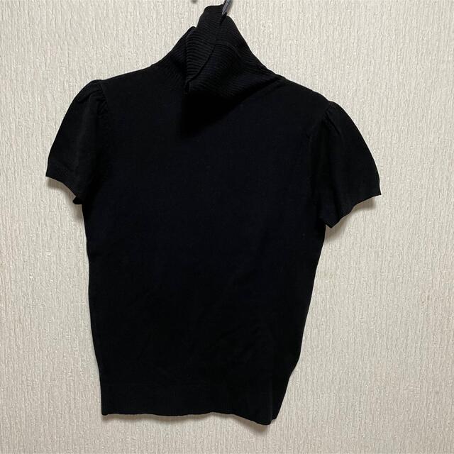 黒　半袖ニット レディースのトップス(ニット/セーター)の商品写真