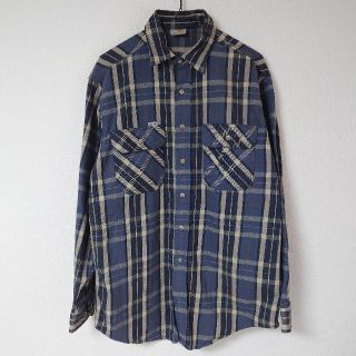 カーハート(carhartt)のcarhartt ネルシャツ チェック柄 厚手 メキシコ製  くすみブルー 90(シャツ)