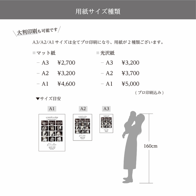 ✿ エコー写真 ポスター 〔 design B 〕 キッズ/ベビー/マタニティのメモリアル/セレモニー用品(命名紙)の商品写真