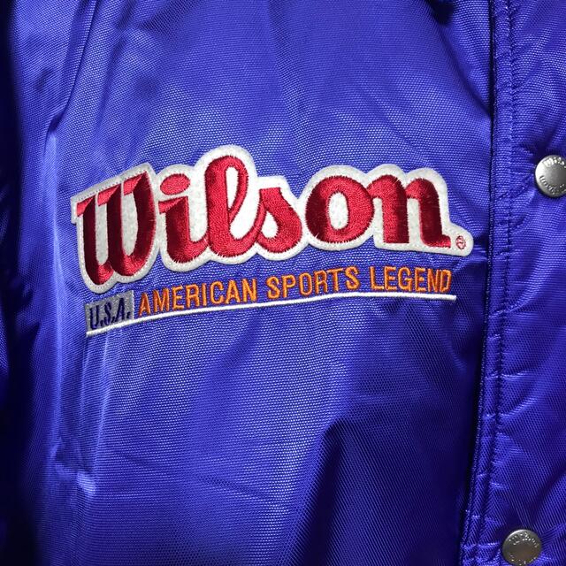 wilson(ウィルソン)の90s ヴィンテージ Wilson ウィルソン デカロゴ 刺繍 ベンチコート　L メンズのジャケット/アウター(ナイロンジャケット)の商品写真