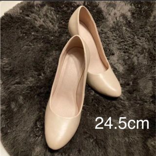 ☆ベージュ　パンプス☆  24.5cm 美品(ハイヒール/パンプス)