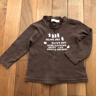 オリーブデオリーブ(OLIVEdesOLIVE)のOLIVE des OLIVE doll ハイネックカットソー ロンT 長袖モカ(Tシャツ/カットソー)