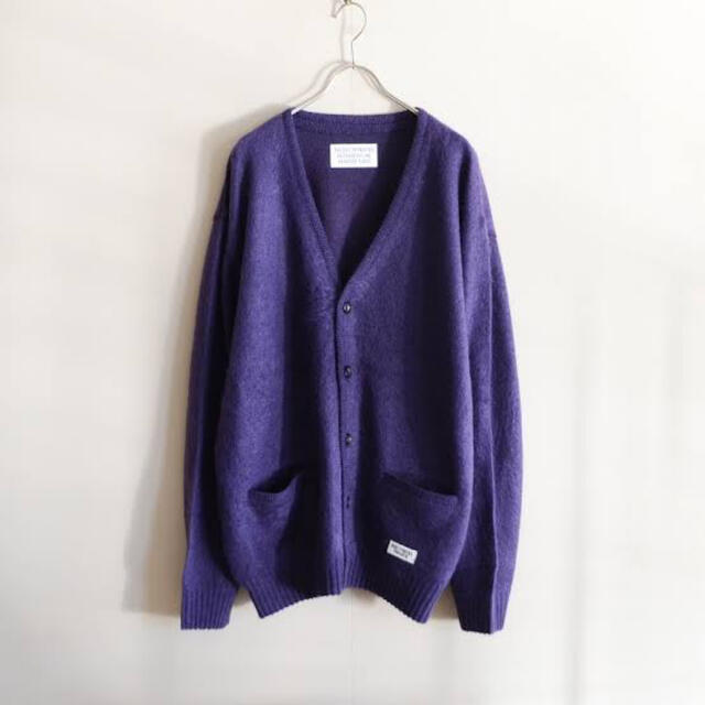 21fw WACKO MARIA MOHAIR CARDIGAN パープル | フリマアプリ ラクマ