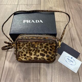 プラダ(PRADA)のプラダ　レオパード　ハラコ素材ポシェット(ショルダーバッグ)