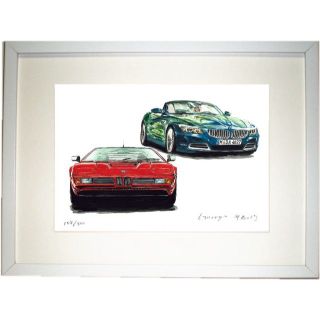 ビーエムダブリュー(BMW)のGC-582 BMW M1/Z4限定版画サイン有額装済作家平右ヱ門(絵画/タペストリー)