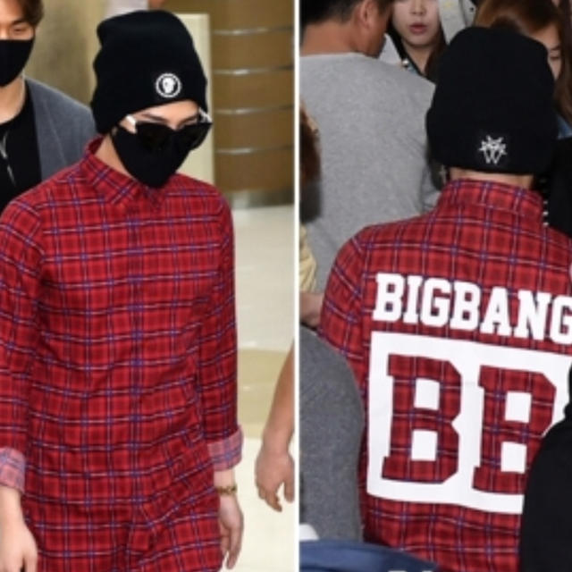 ジヨン着 BIGBANG 公式チェックシャツMサイズ ジヨン g−dragon