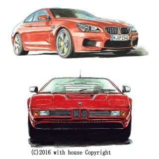 GC-584 BMW M1/M6限定版画サイン有額装済作家平右ヱ門