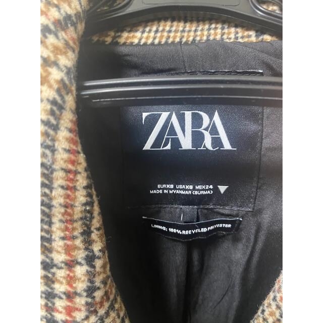 ZARA(ザラ)のZARA チェックコート レディースのジャケット/アウター(ロングコート)の商品写真