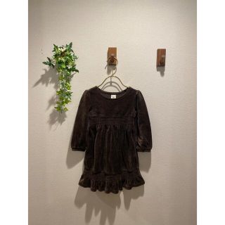 ベビーギャップ(babyGAP)の22【USED⭐︎美品⭐︎】90cm ブラウン　ベロア1pc(ワンピース)