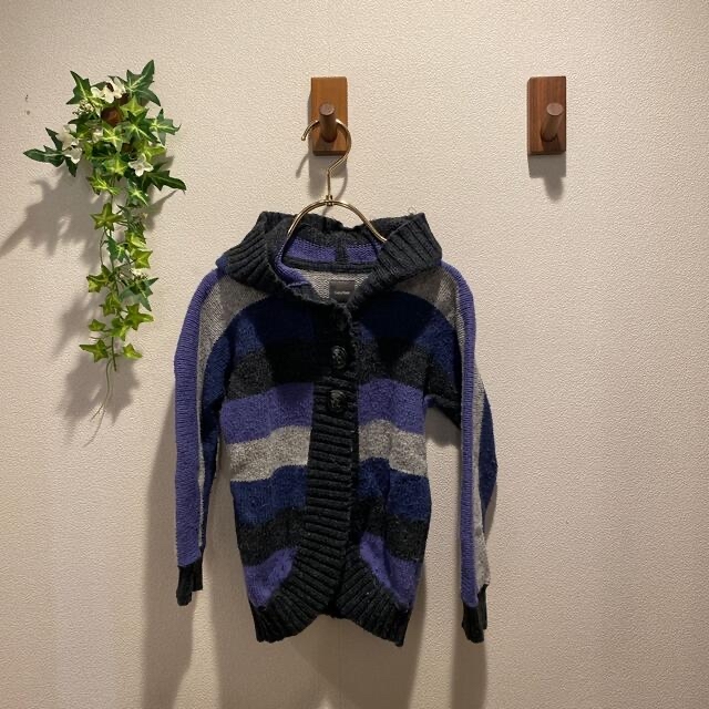 babyGAP(ベビーギャップ)の23【USED⭐︎美品⭐︎】95cm ボーダーカーデ キッズ/ベビー/マタニティのキッズ服女の子用(90cm~)(カーディガン)の商品写真