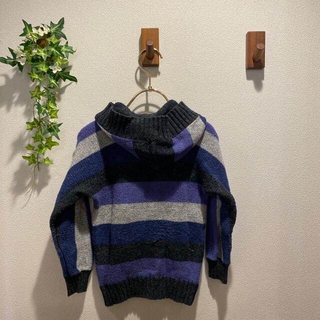 babyGAP(ベビーギャップ)の23【USED⭐︎美品⭐︎】95cm ボーダーカーデ キッズ/ベビー/マタニティのキッズ服女の子用(90cm~)(カーディガン)の商品写真