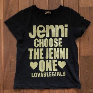 ジェニィ(JENNI)のJENNI ジェニィ 半袖ロゴTシャツ ブラック×ゴールドラメ 女の子 100(Tシャツ/カットソー)