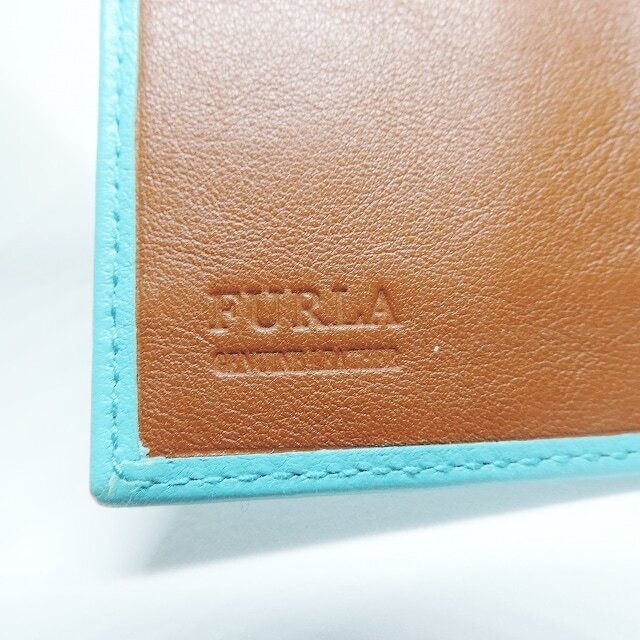 Furla(フルラ)のフルラ 名刺入れ - ブルーグリーン×白 レディースのファッション小物(名刺入れ/定期入れ)の商品写真