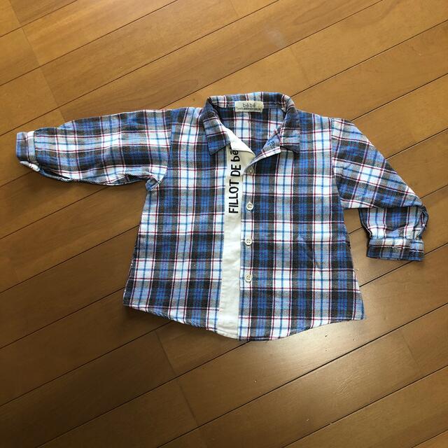 BeBe(ベベ)のbebeチェックシャツ　80cm キッズ/ベビー/マタニティのベビー服(~85cm)(シャツ/カットソー)の商品写真