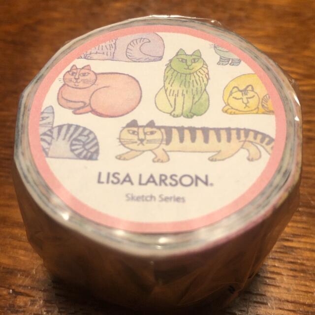 Lisa Larson(リサラーソン)のリサ ラーソン　太幅マスキングテープ　マカロンのスケッチねこたち　新品未開封品 エンタメ/ホビーのアート用品(その他)の商品写真