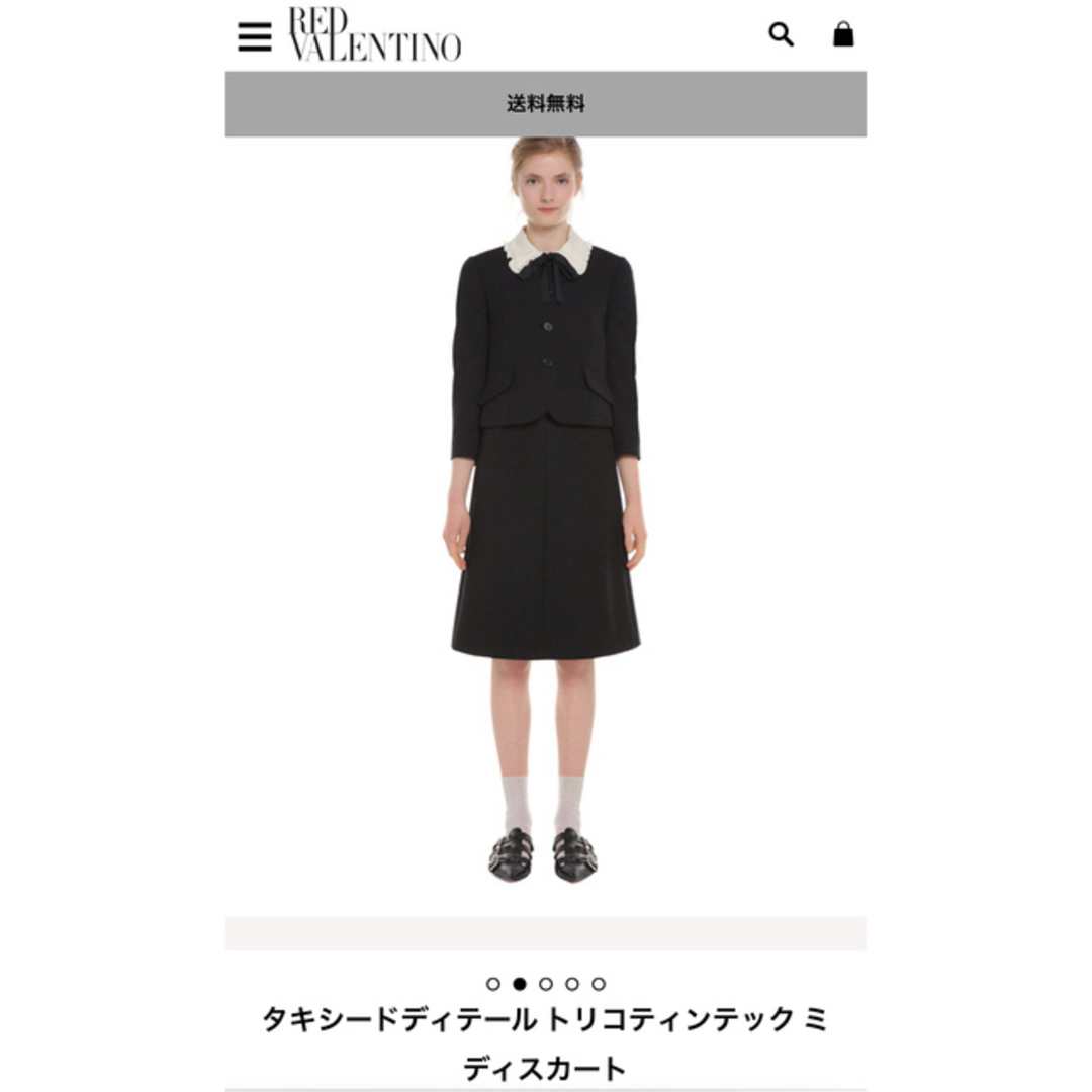 valentino タキシードディテール トリコティンテック ミディスカート