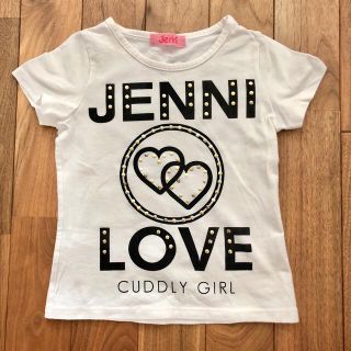 ジェニィ(JENNI)のJENNI ロゴスタッズ 半袖Tシャツ 白×黒 モノトーン 女の子 トップス(Tシャツ/カットソー)