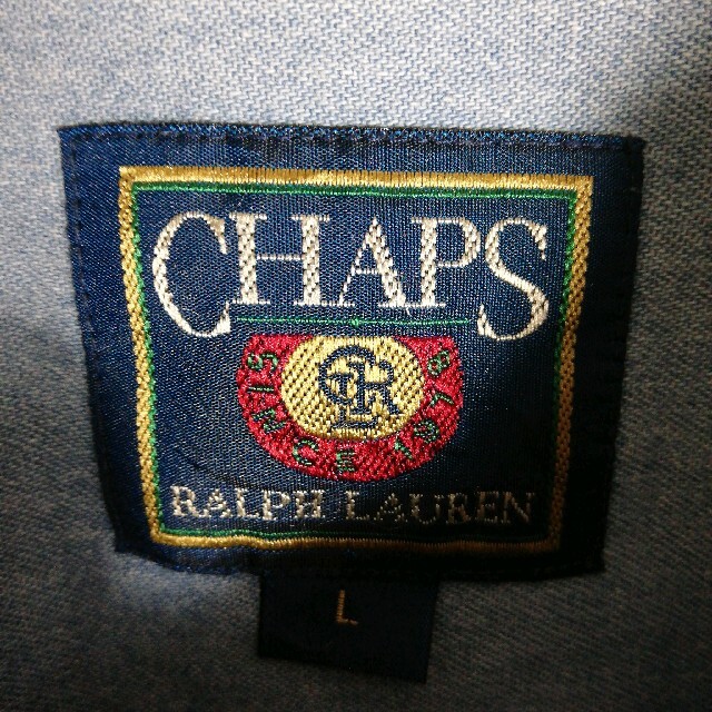 90s チャップスラルフローレン BDシャツ 刺繍ロゴ 縦ストライプ マルチ色