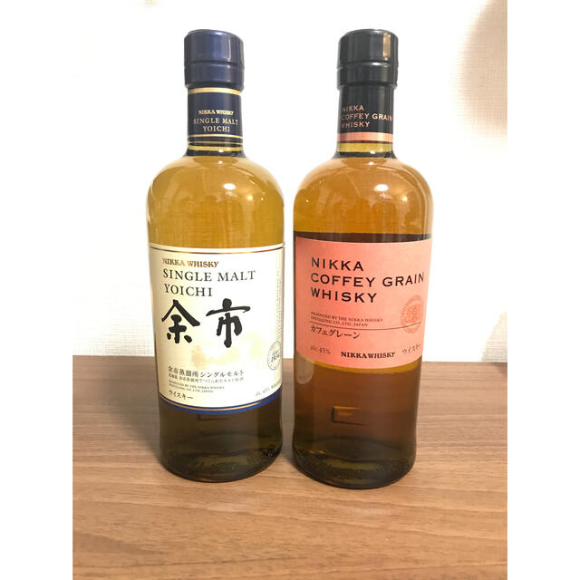 ニッカウヰスキー カフェグレーン 700ml & シングルモルト余市 700ml ...