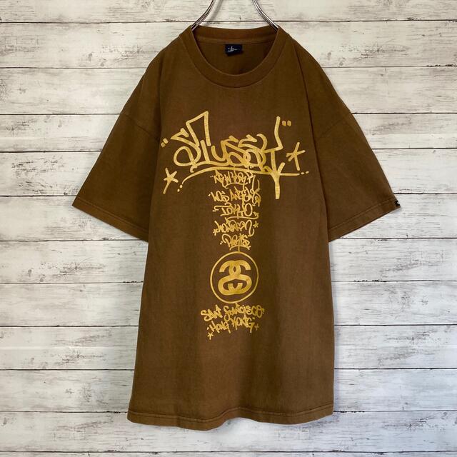 STUSSY(ステューシー)の【希少XLサイズ】90sオールドステューシー　両面プリントロゴ　Tシャツ メンズのトップス(Tシャツ/カットソー(半袖/袖なし))の商品写真