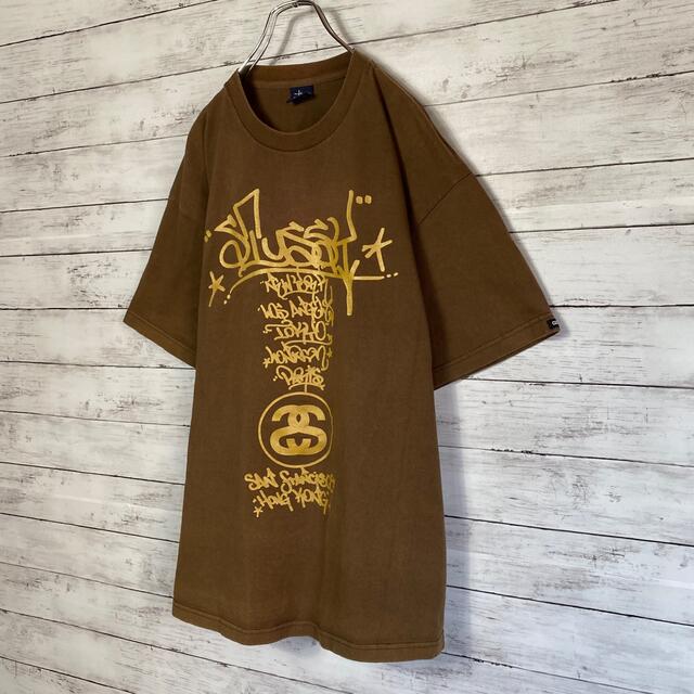 STUSSY(ステューシー)の【希少XLサイズ】90sオールドステューシー　両面プリントロゴ　Tシャツ メンズのトップス(Tシャツ/カットソー(半袖/袖なし))の商品写真