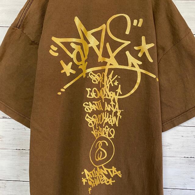 STUSSY(ステューシー)の【希少XLサイズ】90sオールドステューシー　両面プリントロゴ　Tシャツ メンズのトップス(Tシャツ/カットソー(半袖/袖なし))の商品写真