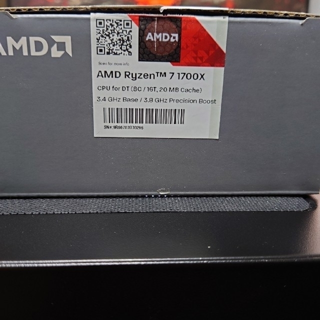 完動品 AMD RYZEN7 1700X 8コア/16スレッド