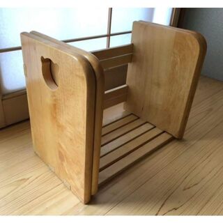 木製　スライド式  スタンド本立て　本棚(その他)
