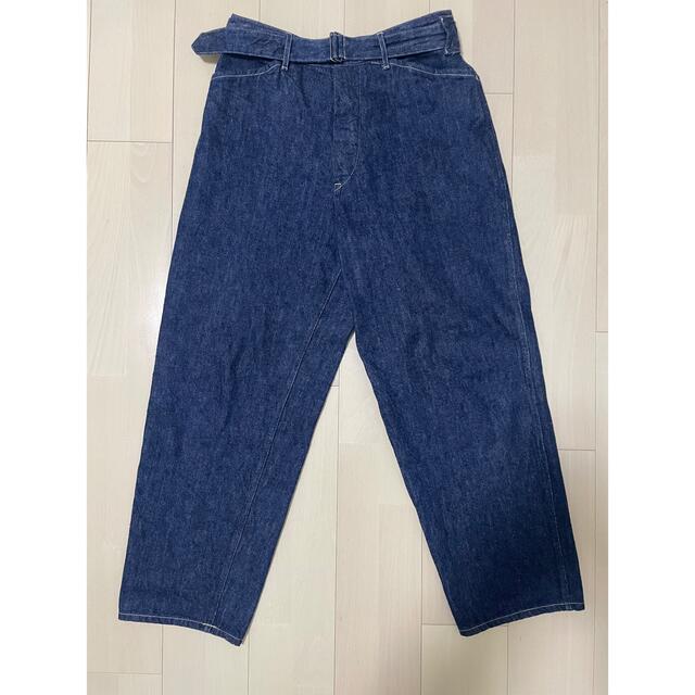 COMOLI デニム ベルテッドパンツ NAVY サイズ1 品質保証 www.toyotec.com