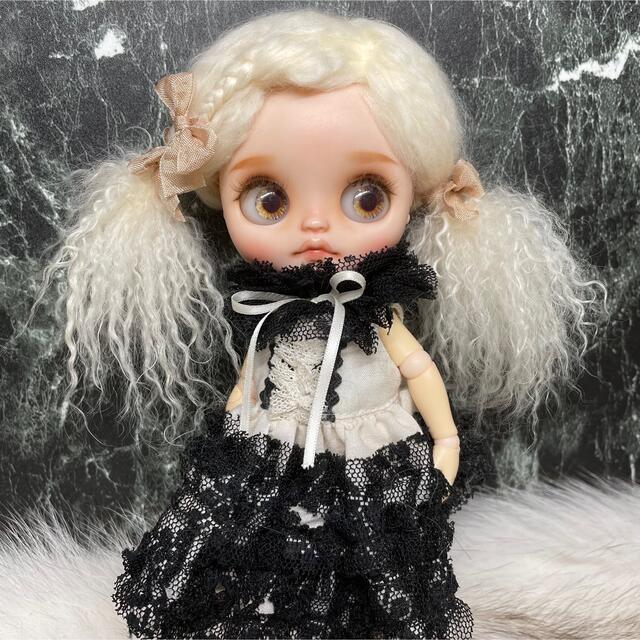 blythe _wm-570クラウドクリームツインテール⭐️チベットラムウィッグ