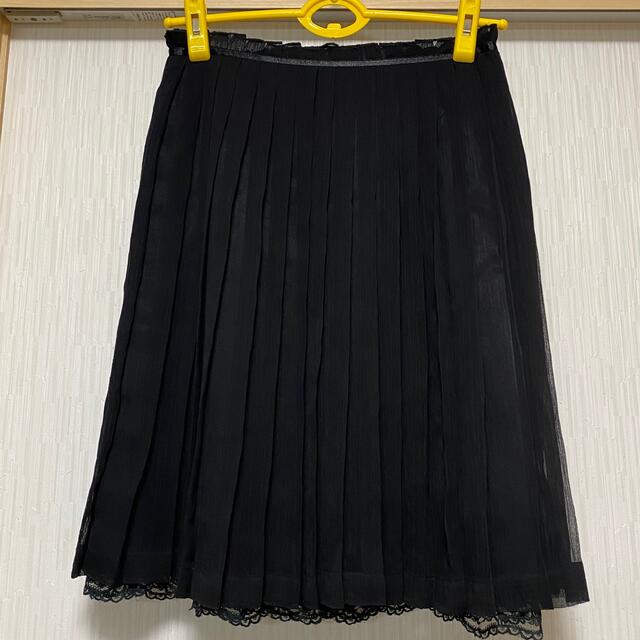 Rope' Picnic(ロペピクニック)のロペピクニック　裾レースシフォンプリーツスカート レディースのスカート(ひざ丈スカート)の商品写真