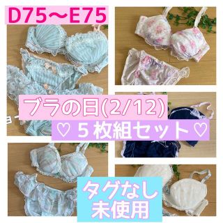 未使用★５枚組セット　D75-E75(ブラ&ショーツセット)