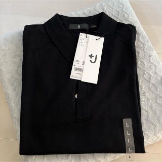 ユニクロ(UNIQLO)のユニクロ プラスJ メリノブレンドニットポロシャツ(長袖) ブラック L ＋J(ポロシャツ)