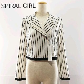 スパイラルガール(SPIRAL GIRL)のSPIRALGIRL  ストライプショート丈シャツブルゾン　新品タグ付き(シャツ/ブラウス(長袖/七分))