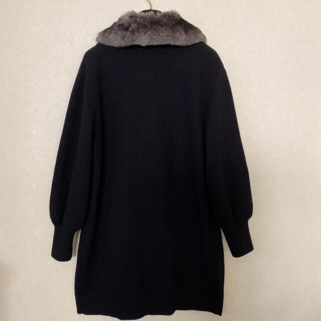 FOXEY(フォクシー)のチンチラ付フォクシーの上質でお袖ふっくらとても上品で可愛いカシミヤコート レディースのジャケット/アウター(ニットコート)の商品写真