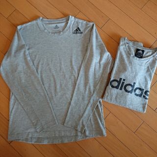 アディダス(adidas)のアディダスadidasロンT グレー2点(Tシャツ/カットソー(七分/長袖))