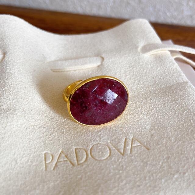 【美品】Padova リング　ヌン　ルビー　フリーサイズ レディースのアクセサリー(リング(指輪))の商品写真